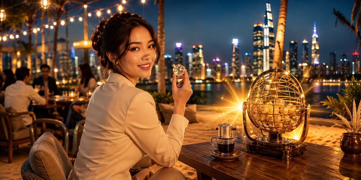 Người dùng TP.HCM thưởng thức cà phê buổi sáng trong khi theo dõi jackpot trực tuyến trên điện thoại
